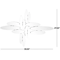 The Novogratz Silver Glass Frameless Wall Mirror 40" x 1" x 28"