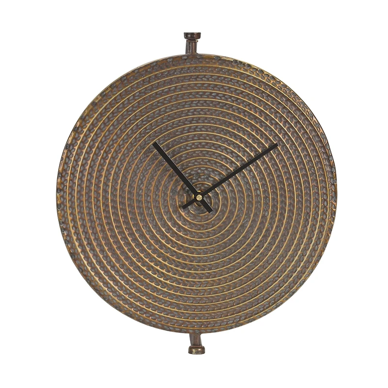 Numberless Bronze Metal Wall Clock