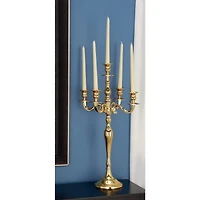 Gold Aluminum Traditional Candle Holder, 25" x 14" x 14"