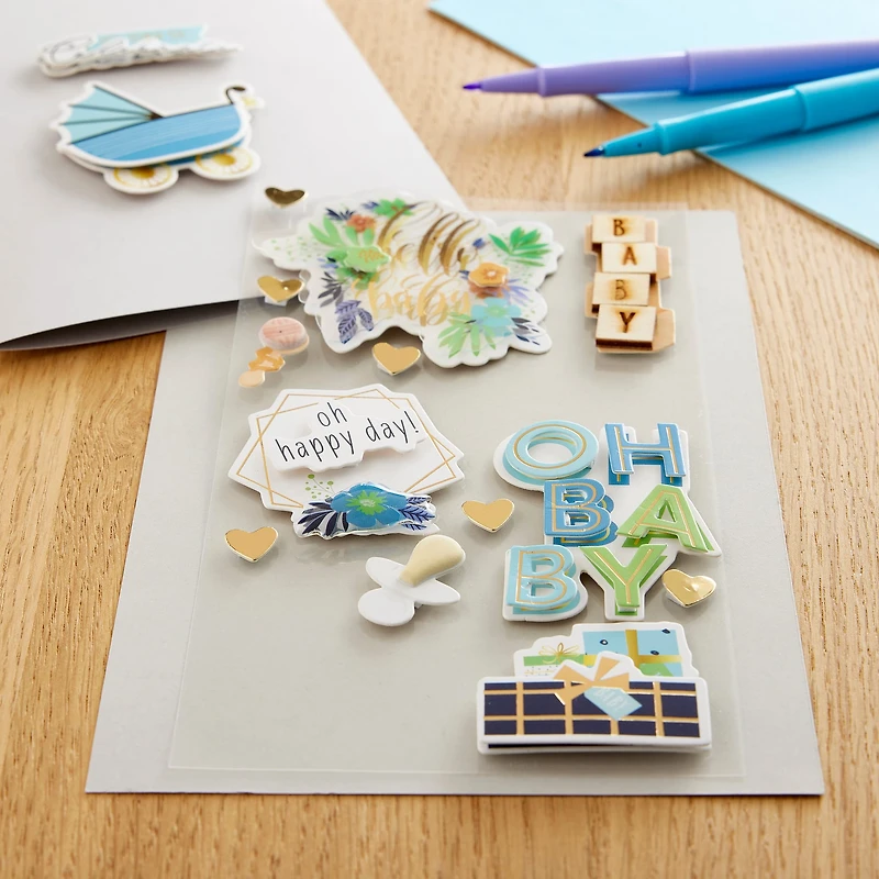 Blue Hello Baby Stickers by Recollections™