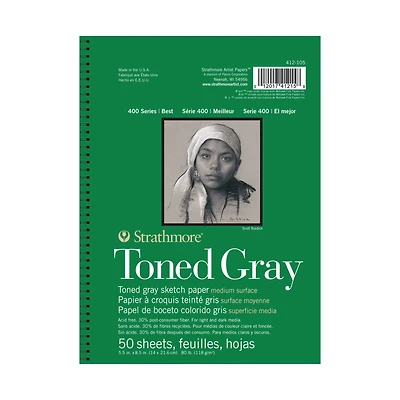 Strathmore® 400 Series Recycled Toned Gray Sketch Paper Pad
