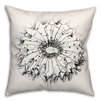 18" Sketchy Dandelion Indoor/Outdoor Pillow