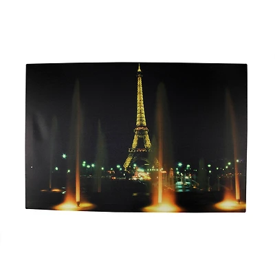 LED Eiffel Tower with Fountains Canvas Wall Art
