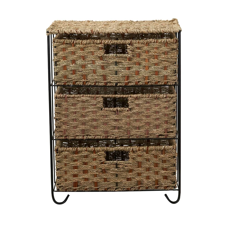 Household Essentials 3-Drawer Wicker Storage Unit