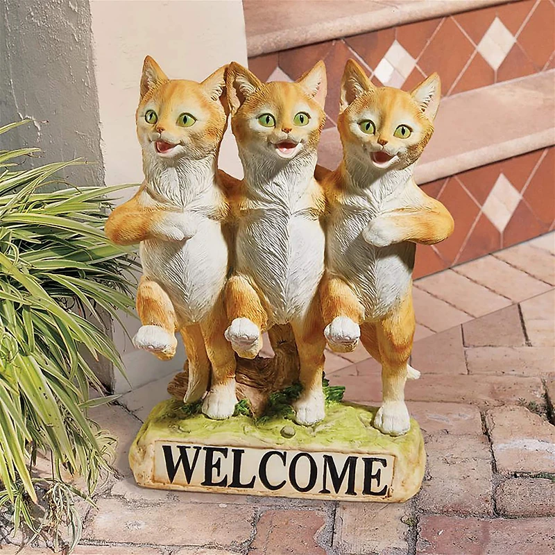 Design Toscano 10" Chorus Line of Cats Garden Welcome Statue