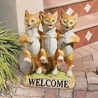 Design Toscano 10" Chorus Line of Cats Garden Welcome Statue