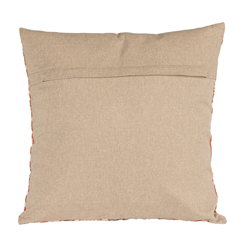 Hello Honey® 20" Orange Oval & Floral Accent Pillow