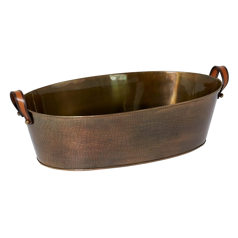 31" Bronze Metal Contemporary Wine Holder Bucket