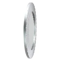 20" Silver & White Elegant Fluted Round Wall Mirror