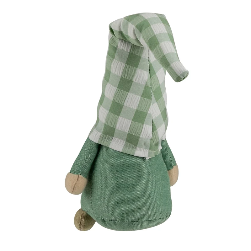 12" Spring Gnome with Green Plaid Hat