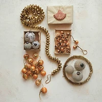 Hello Honey® 6ft. Brass Finished Hammered Metal Bead Garland