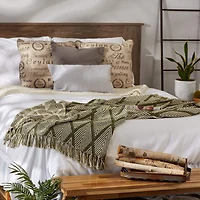 DII® Olive Green Tone Multi Diamond Throw