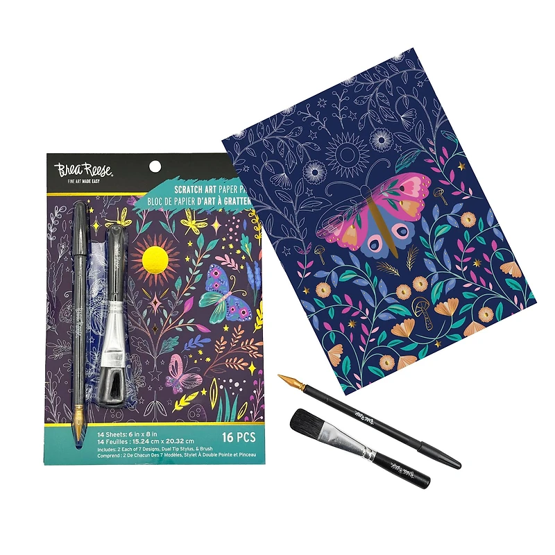 Brea Reese™ 6" x 8" Enchanted Wood Scratch Art Paper Pad