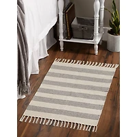 DII® Gray Ticking Stripe Hand-Loomed Rug, 2ft. x 3ft.