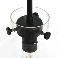 Hello Honey® Robert Stevenson Lighting Marson 15" Clear Glass & Matte Black Metal Ceiling Light