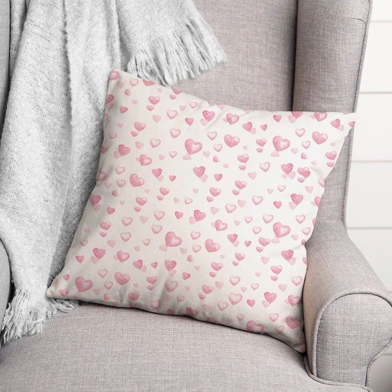 Heart Bubbles Pattern Throw Pillow