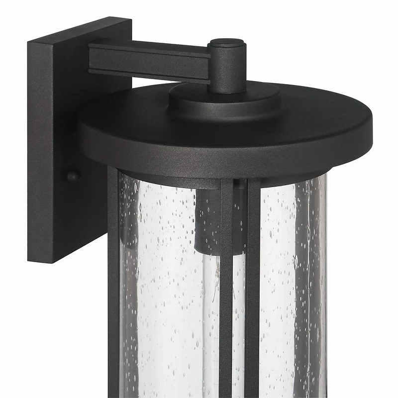 Hello Honey® Maude Matte Black Modern Cylindrical Metal & Glass Wall Mounted Outdoor Wall Light