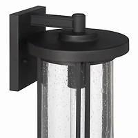 Hello Honey® Maude Matte Black Modern Cylindrical Metal & Glass Wall Mounted Outdoor Wall Light