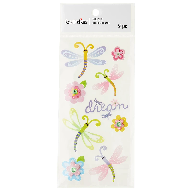 12 Pack: Dimensional Dragonflies Stickers by Recollections™
