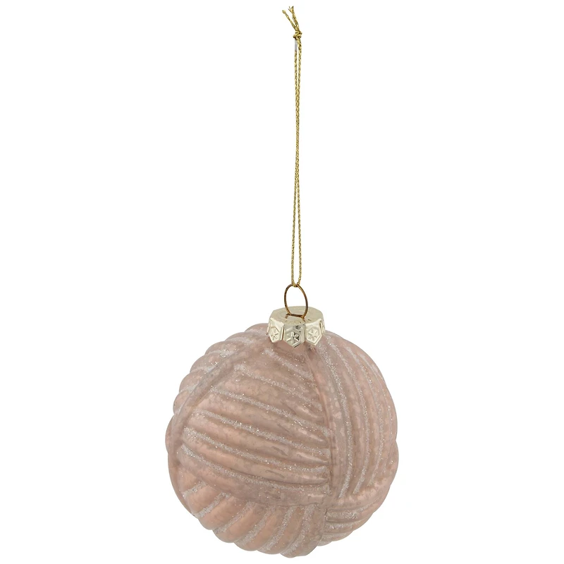 3" Pink Woven Mercury Glass Ball Ornament