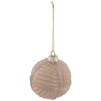 3" Pink Woven Mercury Glass Ball Ornament