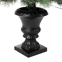 2 Pack 4ft. Pre-Lit Flocked Pinecone & Berry Fir Artificial Christmas Tree in Planter, Warm White Lights