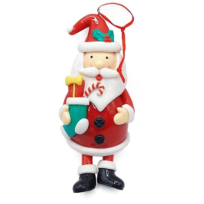 Wizardi 6" Glossy Gingerbread Santa Christmas Ornament
