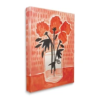 Stupell Industries Bold Red Flower Bouquet Black Stem Florals Canvas Wall Art