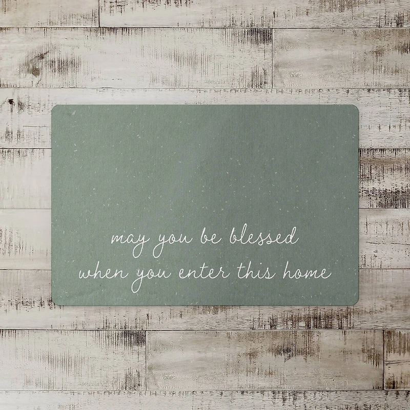 18" x 27" Sage May You Be Blessed When Enter Home Floor Mat