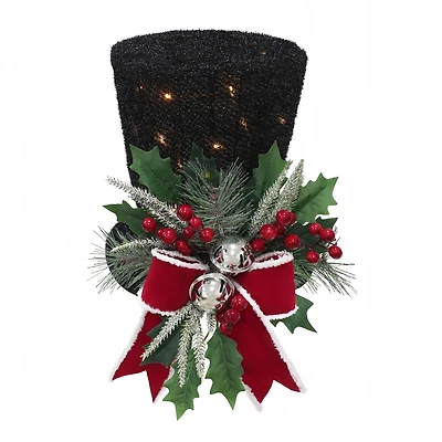 10" LED Premade Snowman Top Hat Décor by Ashland®