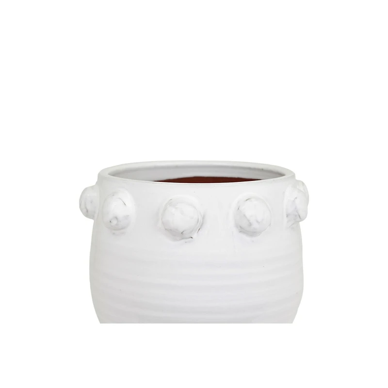 Hello Honey® 9" White Bubble Design Top Terracotta Planter