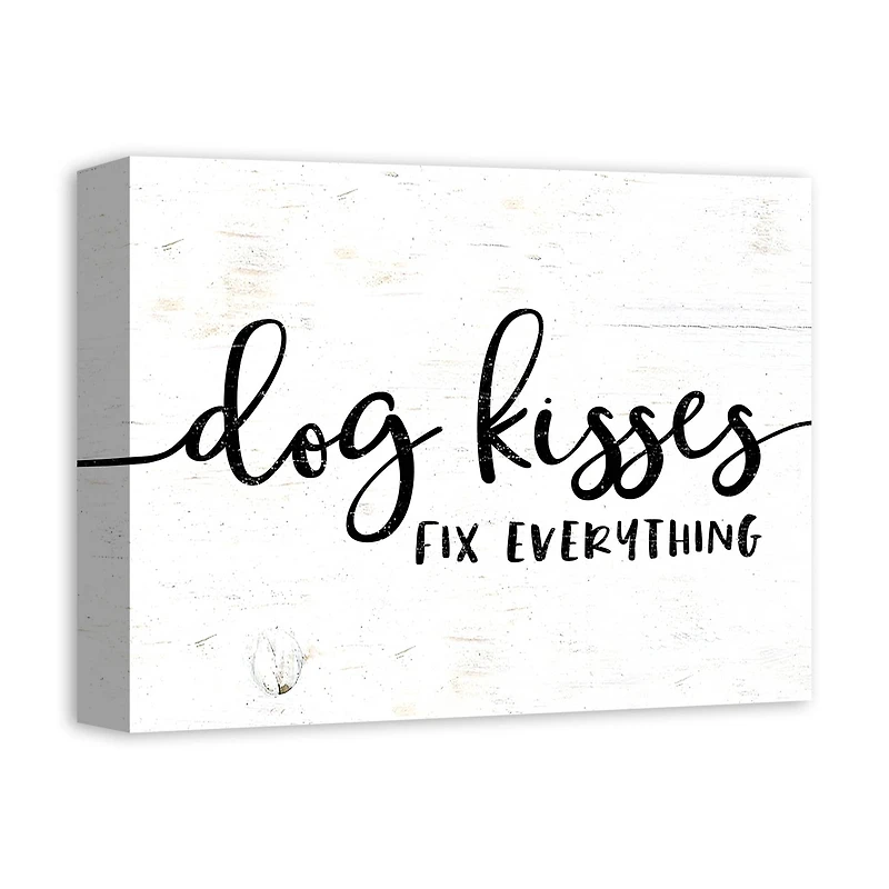Dog Kisses Fix Everything Canvas Wall Art