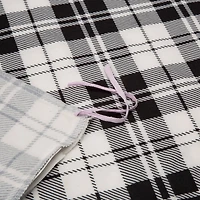 Glitzhome® Polar Fleece Black & White Plaid Reversible Duvet Cover