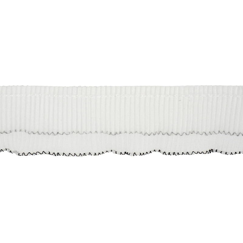 1.7" White Pleat Black Scallop Chiffon Trim by Celebrate It®