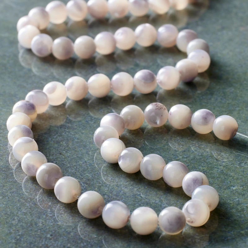 Light Gray Mother of Pearl Round Beads, 4mm by Bead Landing™