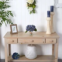 9" Blue Hydrangea In Floral Planter