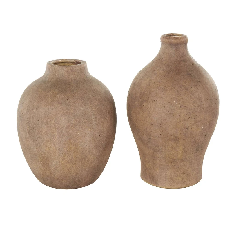 Copper Ceramic Antique Style Textured Vases, 2ct.