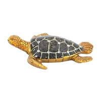 5" Brown Polystone Coastal Turtle Sculpture Set