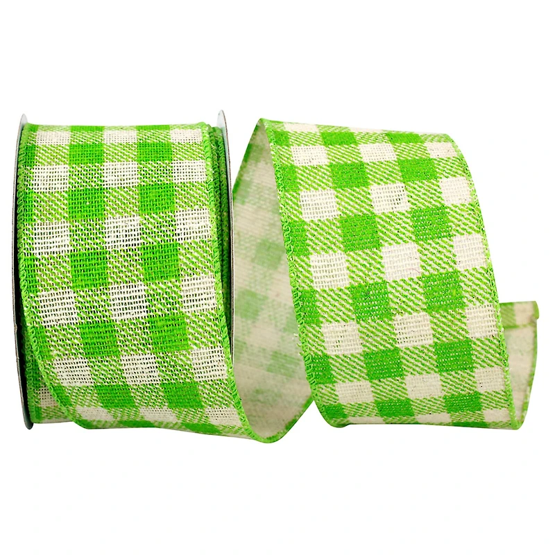 Reliant 2.5" x 10yd. Gingham Hopsack Twill Wired Ribbon