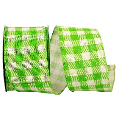 Reliant 2.5" x 10yd. Gingham Hopsack Twill Wired Ribbon