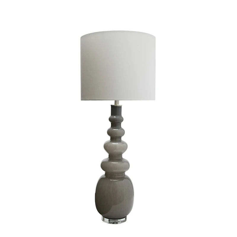 Hello Honey® 41" Glass Floor/Table Lamp with White Linen Shade