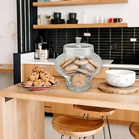 14.5" Transparent Segmented Glass Container with Lid