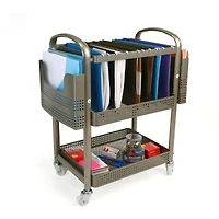 Mind Reader Silver Heavy Duty Mobile File Cart