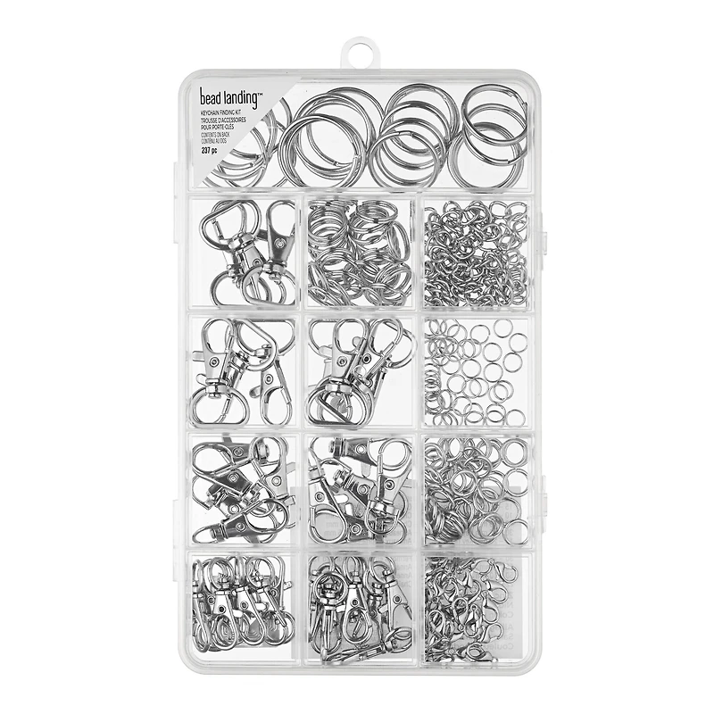 Rhodium Keychain-Making Findings Kit by Bead Landing™