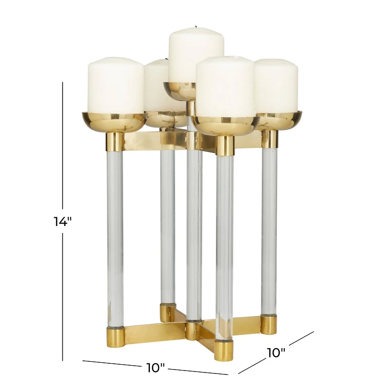 The Novogratz 14" Gold Contemporary Candleholder