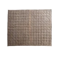 Hello Honey® Taupe Cotton Velvet Quilted Throw