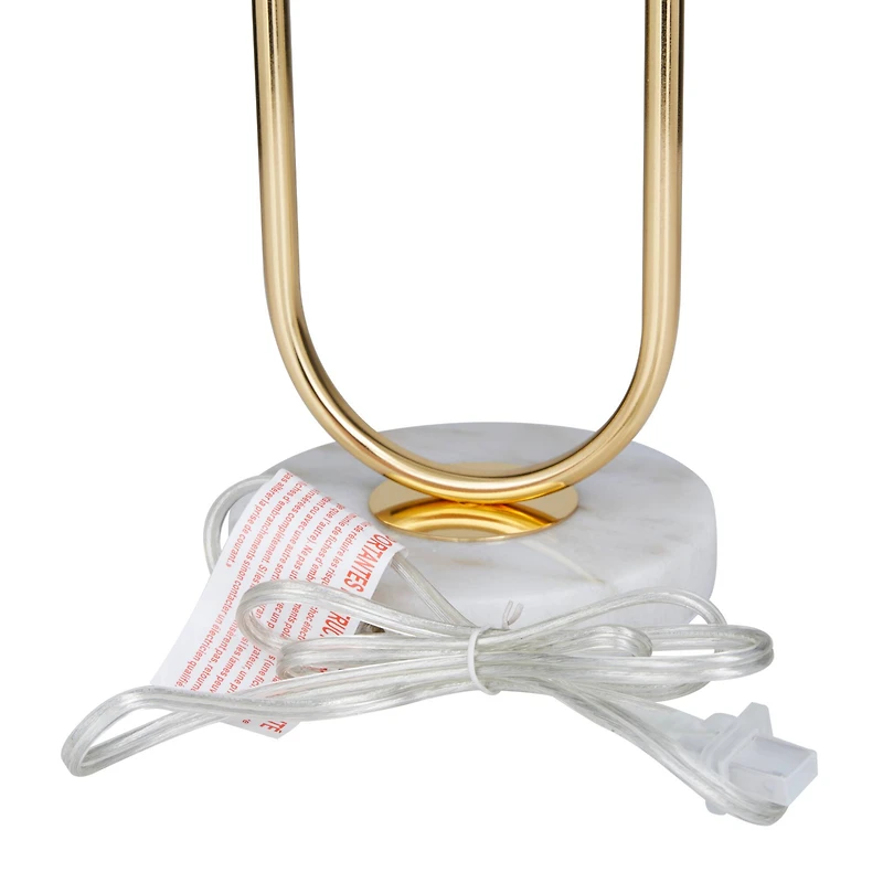 CosmoLiving by Cosmopolitan White Marble Modern Accent Lamp, 20" x 12" x 12"