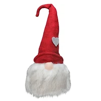 21" Gnome with Bendable Hat with Gray Heart Christmas Decoration