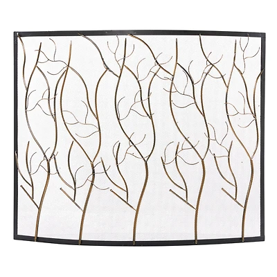 Brass Metal Eclectic Fireplace Screen