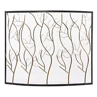 Brass Metal Eclectic Fireplace Screen